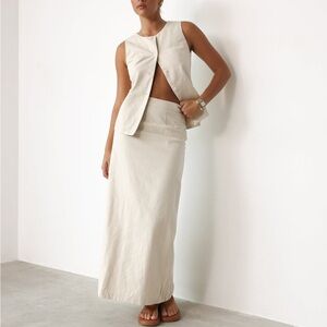 Charcoal- Cotton Maxi Skirt